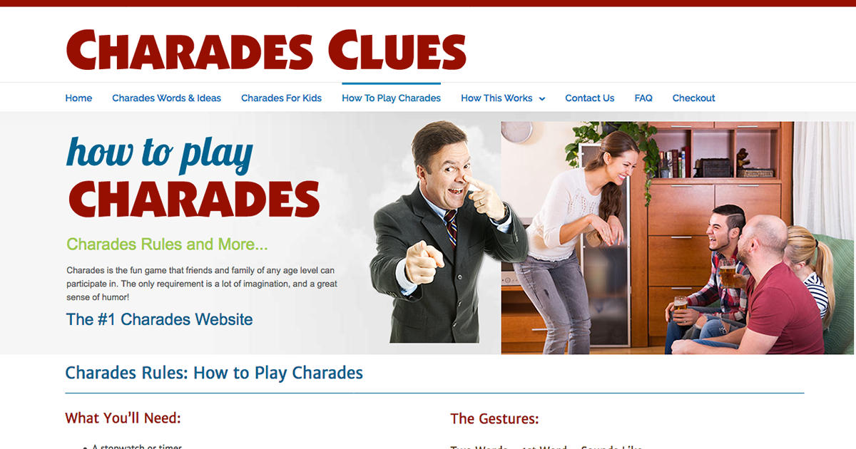 Fb post how to play charades Charades Clues